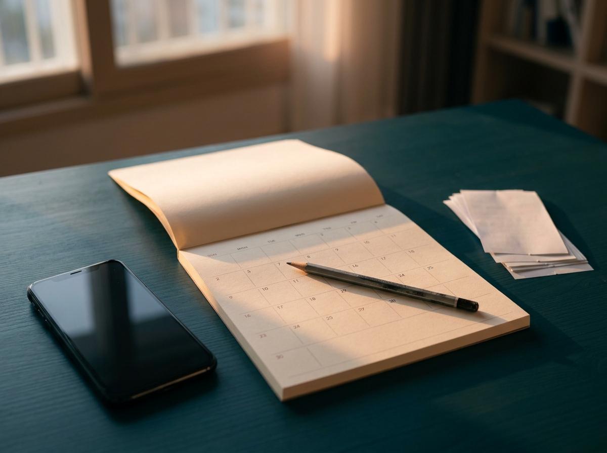 할인 적용 기간과 유지 기간을 함께 살펴보는 달력과 영수증